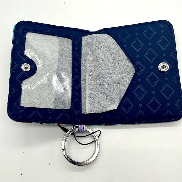 Vera Bradley Campus Double ID plus CC slot with silver Ring NWT Blues Purples - Picture 4 of 5